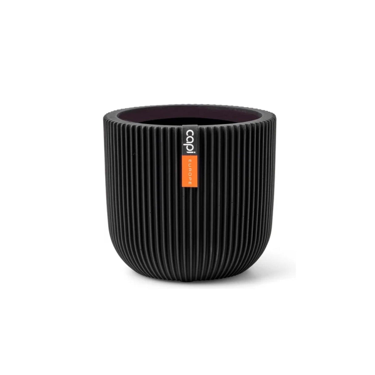 Matera Conic Round Groove Negro 17x15cm Cónica De Escritorio - Materas y Macetas | Bylmo