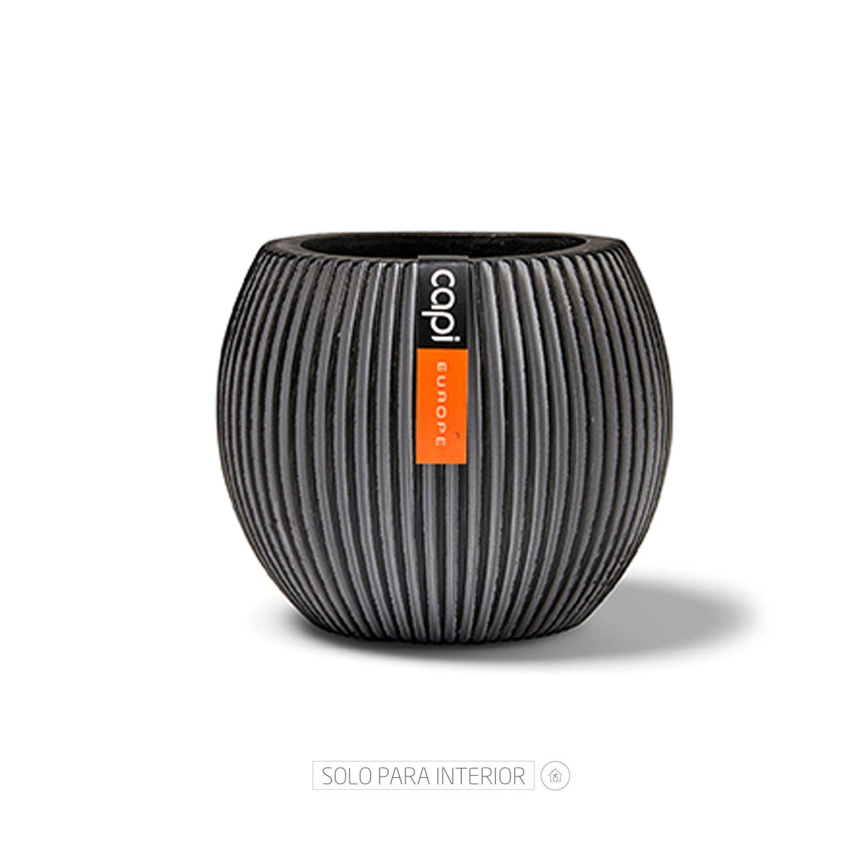 Matera Ball Groove Negro 18x15cm Cónica De Escritorio - Materas y Macetas | Bylmo