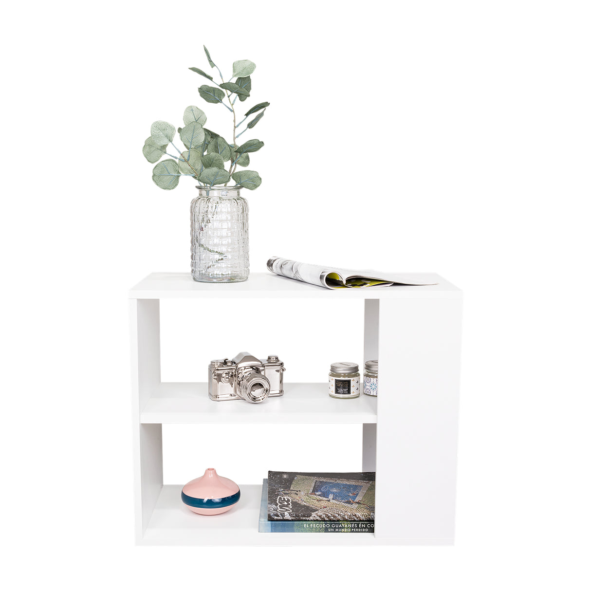 Mesa Auxiliar Garden Blanco 60x50cm Rectangular con Patas - Mesas Auxiliares | Bylmo