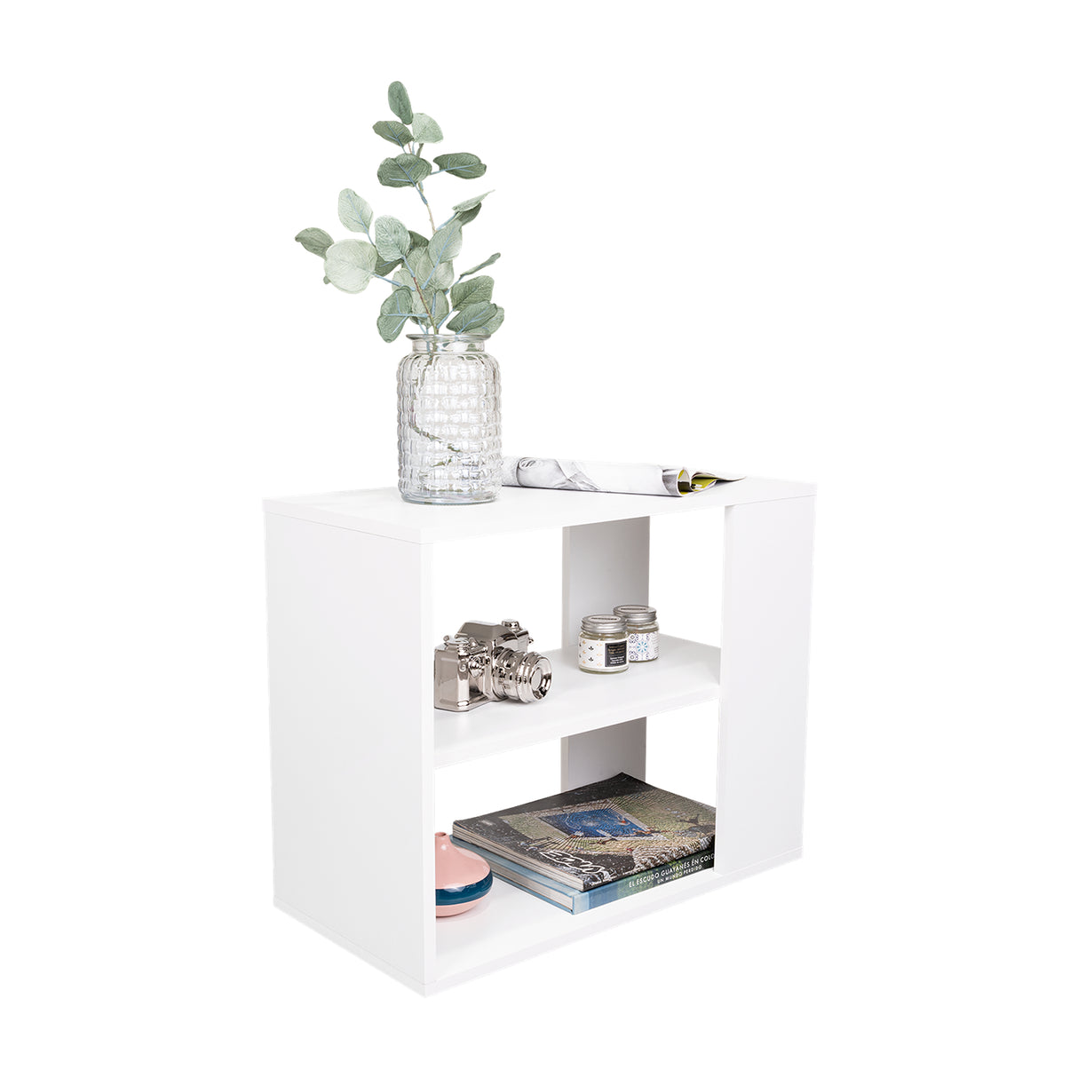 Mesa Auxiliar Garden Blanco 60x50cm Rectangular con Patas - Mesas Auxiliares | Bylmo