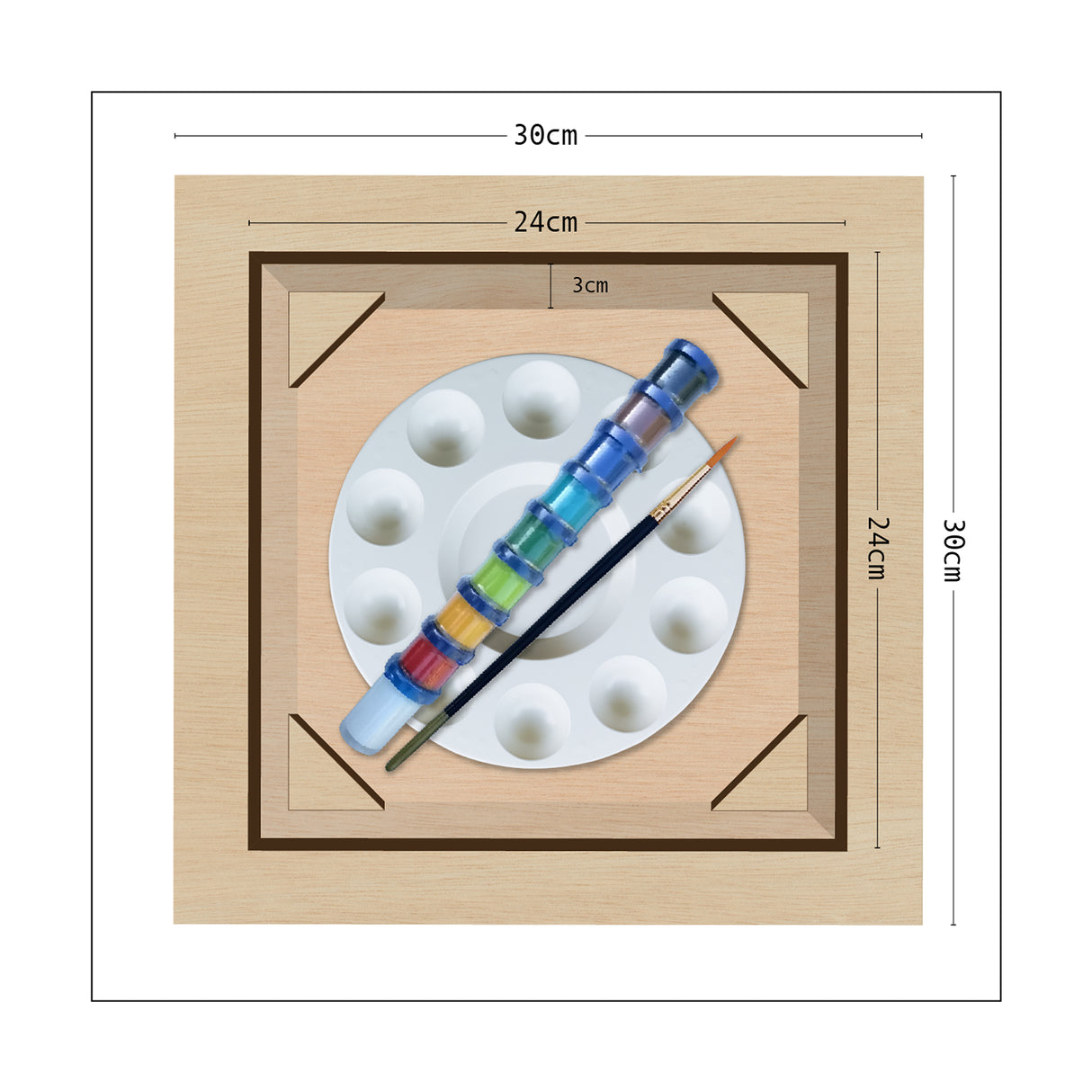 Kit Cuadro para Pintar Gatos en MDF 30x30cm con Acrílicos y Pincel - Cuadros | Bylmo
