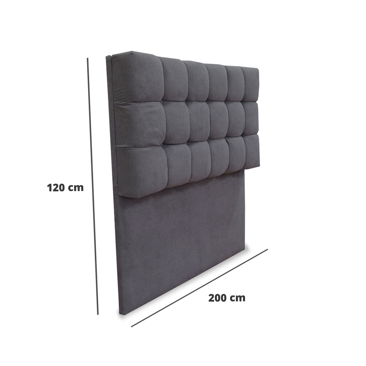 Cabecero Michel Gris Oscuro 200x115cm a la Estructura de la Cama Para Cama King - Cabeceros | Bylmo
