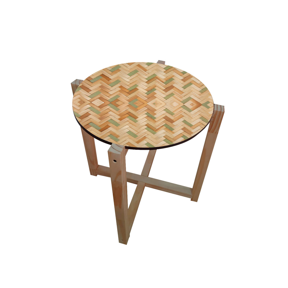 Mesa Auxiliar Bolonia Naranja y Verde 49x49cm Circular - Mesas Auxiliares | Bylmo