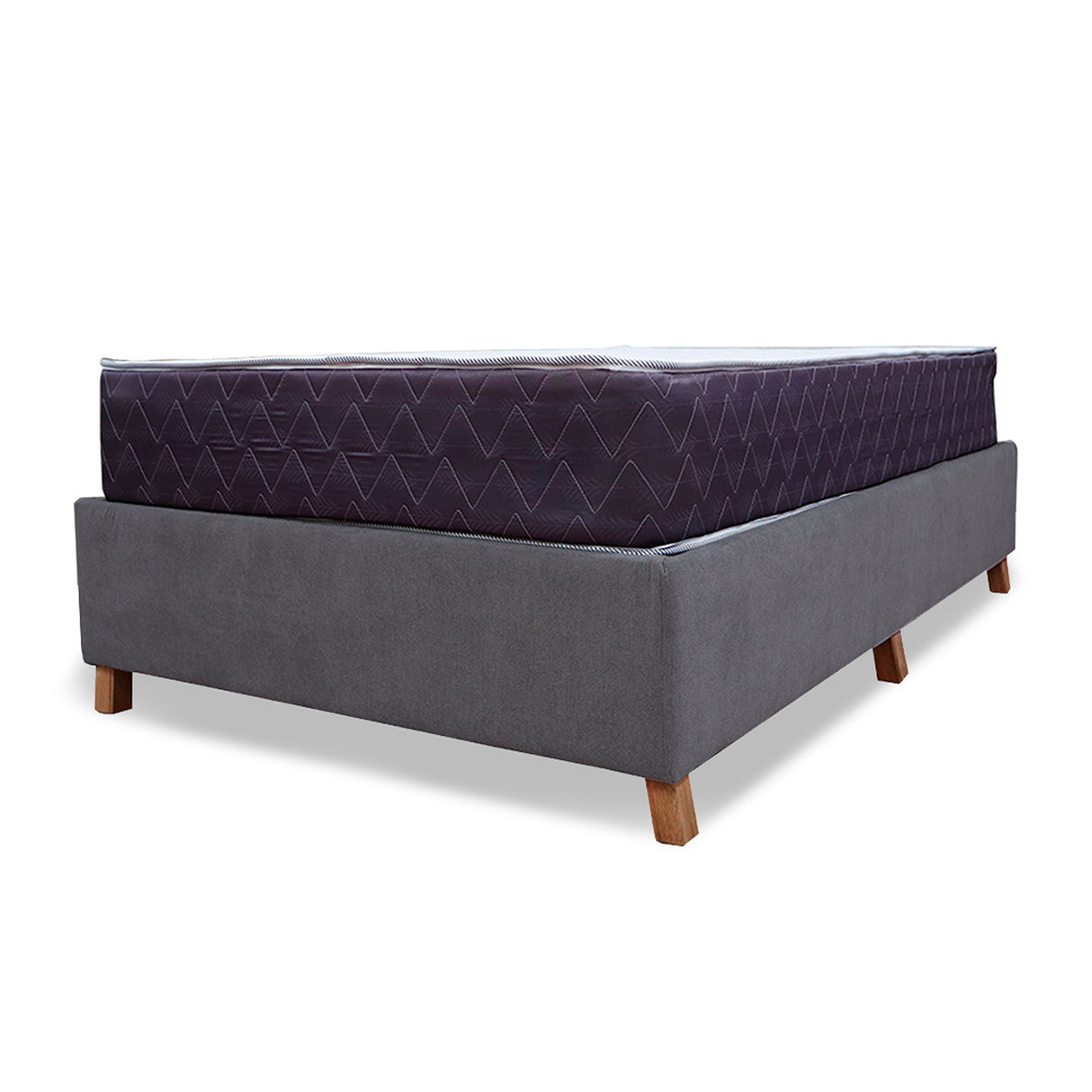 Combo Base Cama y Colchón Coleccion 1 Gris Oscuro y Cenizo Blanco Doble 140 X 190 Cm - Camas | Bylmo