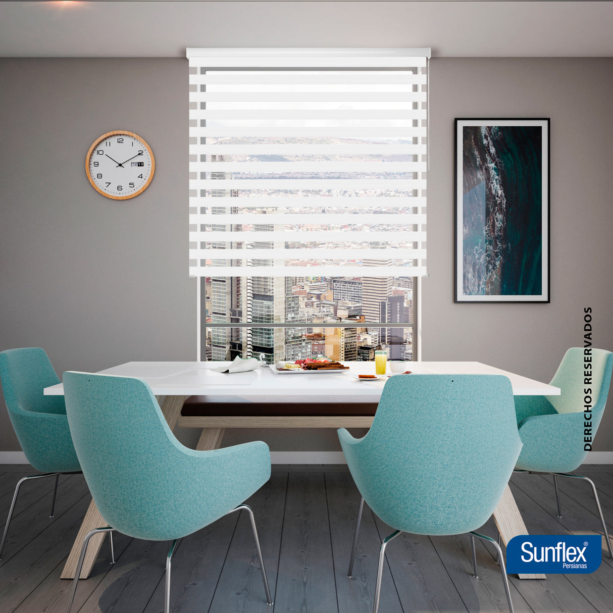 Cortina Roller Duo Blanco Style 160x170cm de Tubo - Cortinas y Persianas | Bylmo