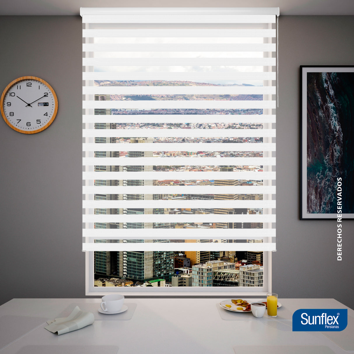 Cortina Roller Duo Blanco Style 180x170cm de Tubo - Cortinas y Persianas | Bylmo