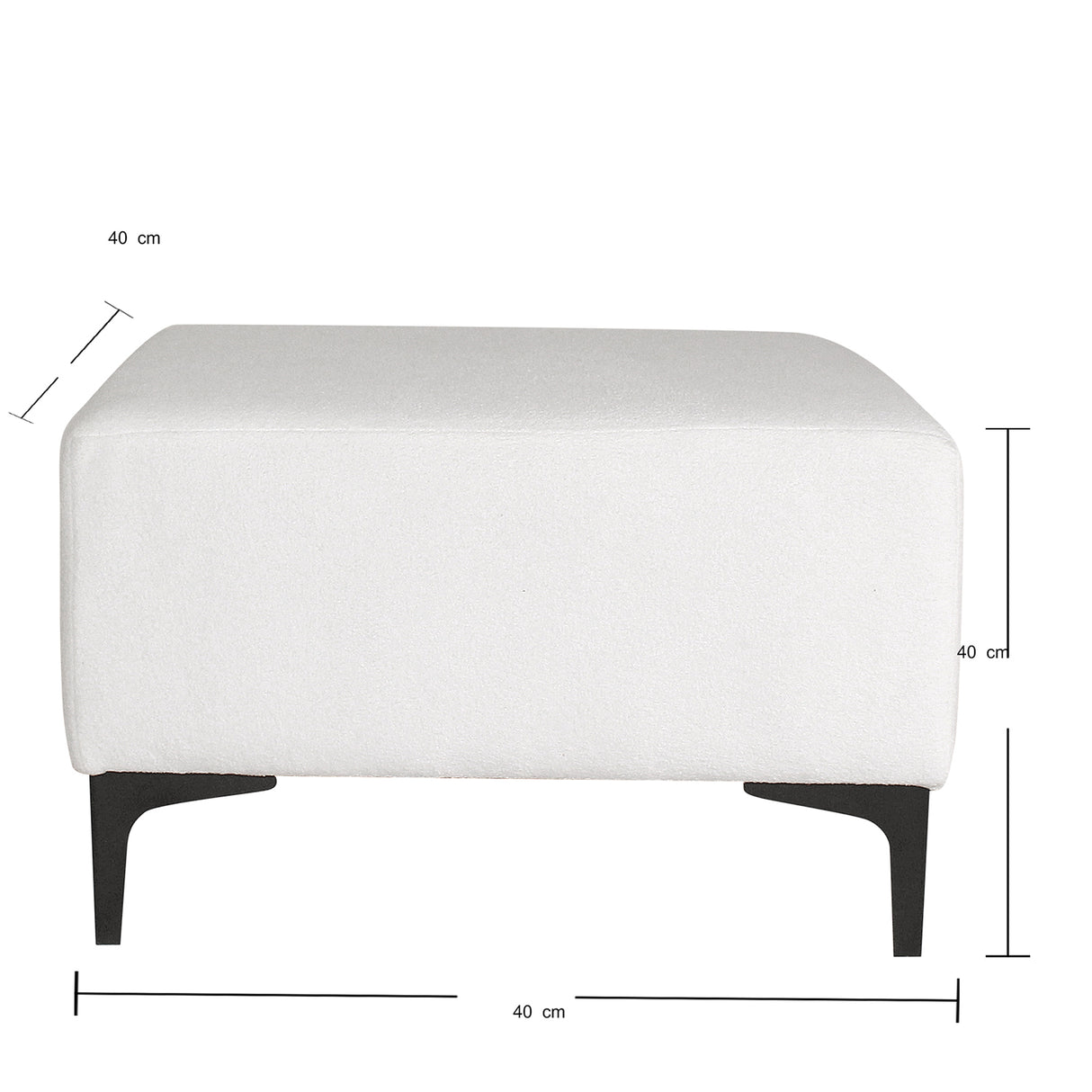 Puff Blanco 60x43cm Cuadradro - Sillas y Butacos | Bylmo