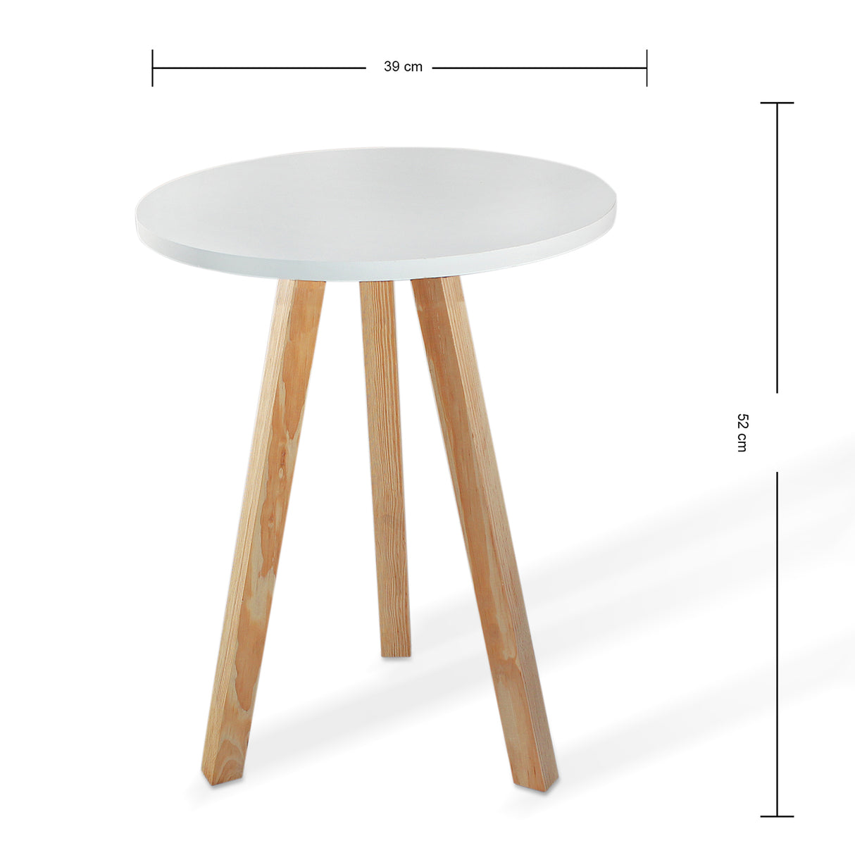 Mesa Auxiliar Blanco 40x10cm Circular con Patas Cuadradas - Mesas Auxiliares | Bylmo