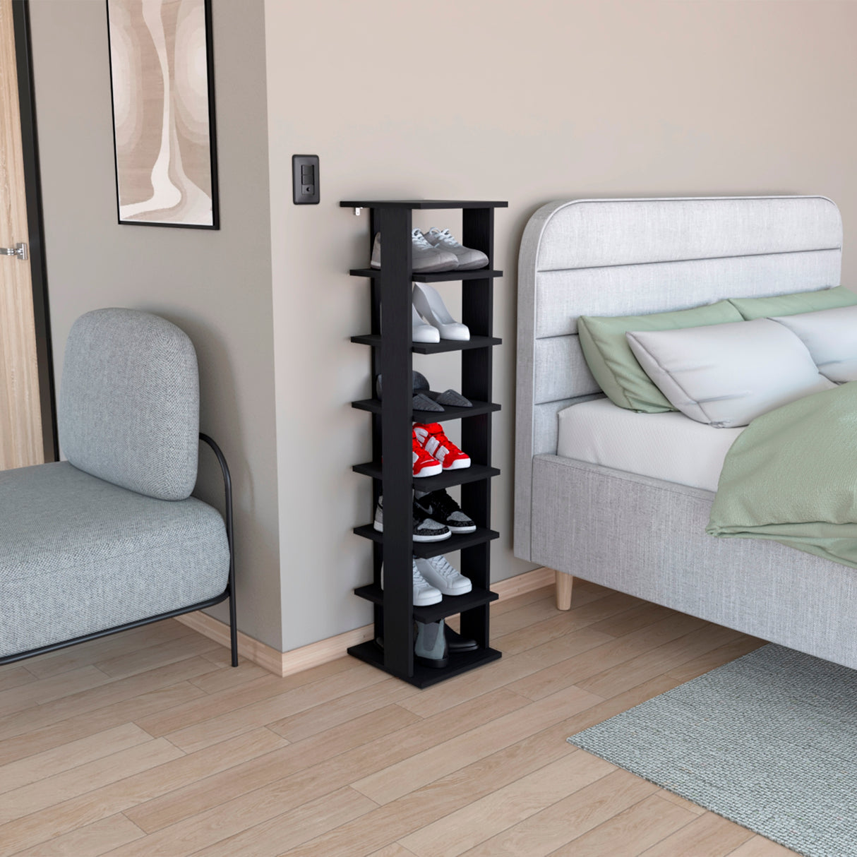 Zapatero Vertical Odesto Wengue 29.7x123.8cm de Siete Niveles - Zapateros | Bylmo