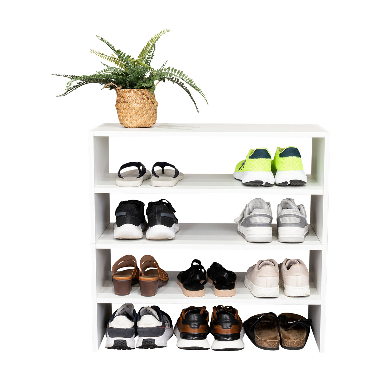 Zapatero Horizontal Silpa Blanco 72x34.9cm Apilable de Dos Niveles - Zapateros | Bylmo