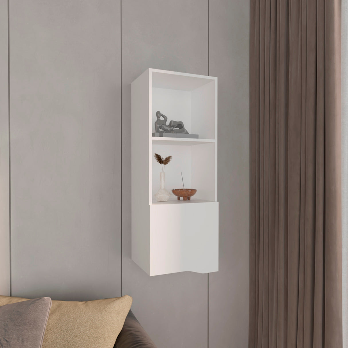 Mueble Auxiliar Rectangular Obregon Blanco 41x110cm Flotante - Repisas y Percheros | Bylmo