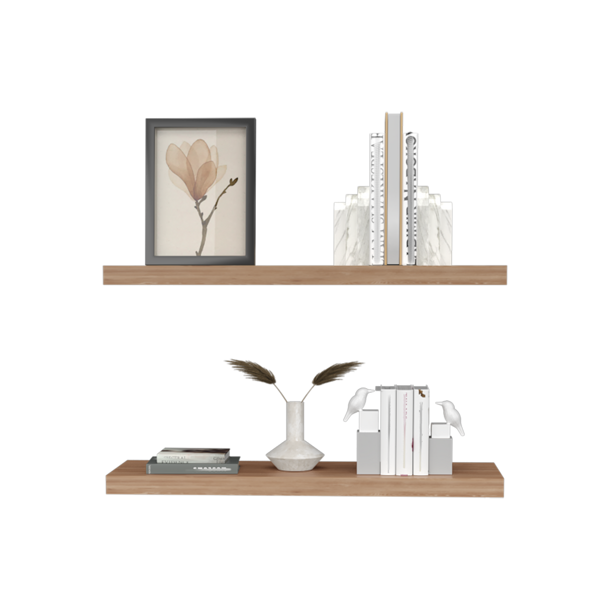 Set x 2 Repisas Rectangular Miel 80x3.8cm Flotante - Repisas y Percheros | Bylmo