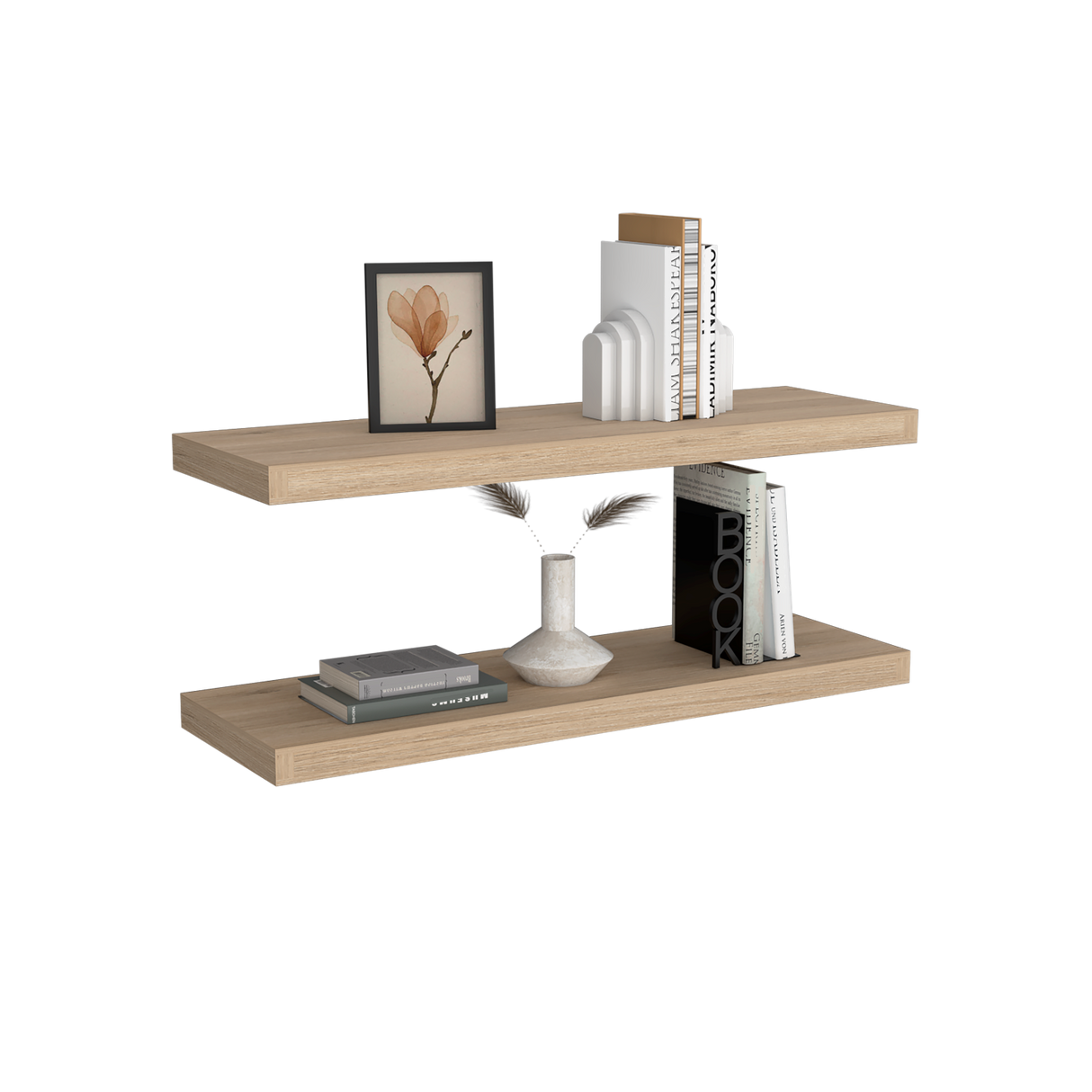 Set x 2 Repisas Rectangular Rovere 80x3.8cm Flotante - Repisas y Percheros | Bylmo