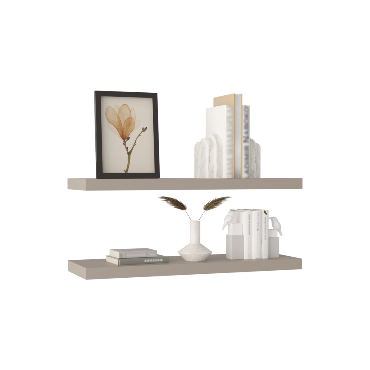 Set x 2 Repisas Rectangular Taupe 80x3.8cm Flotante - Repisas y Percheros | Bylmo