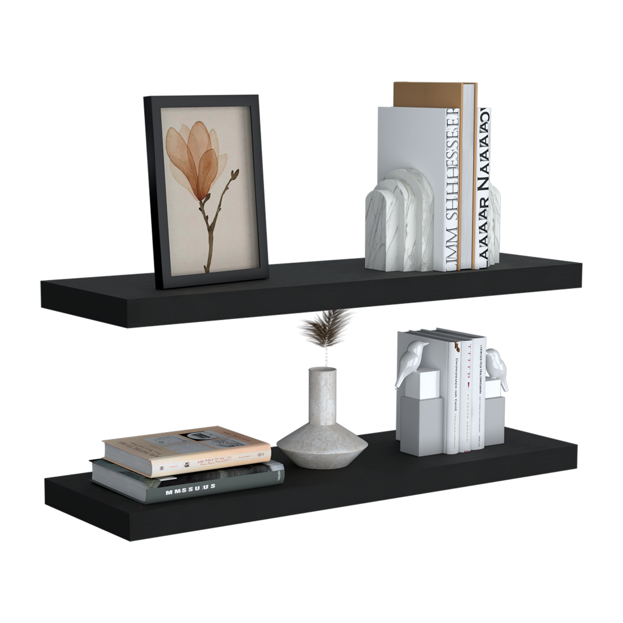 Set x 2 Repisas Rectangular Wengue 80x3.8cm Flotante - Repisas y Percheros | Bylmo