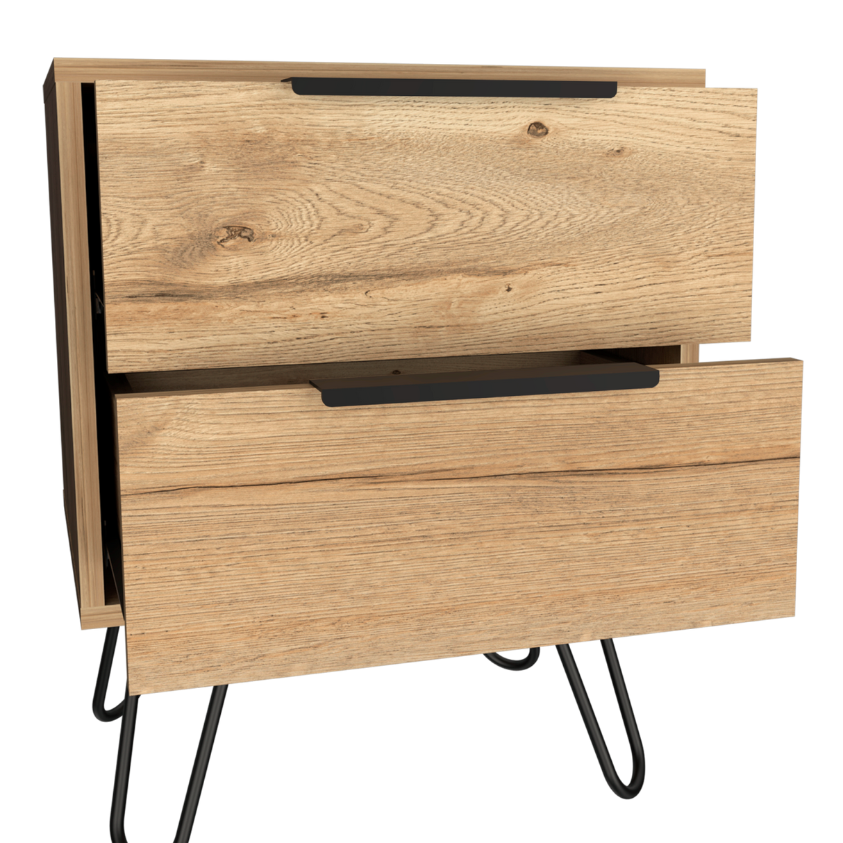 Mesa de Noche Augusta Duna 45x57cm Con Dos Cajones y Patas - Mesas de Noche | Bylmo