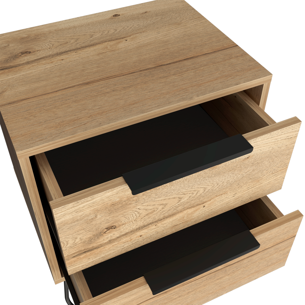 Mesa de Noche Augusta Duna 45x57cm Con Dos Cajones y Patas - Mesas de Noche | Bylmo