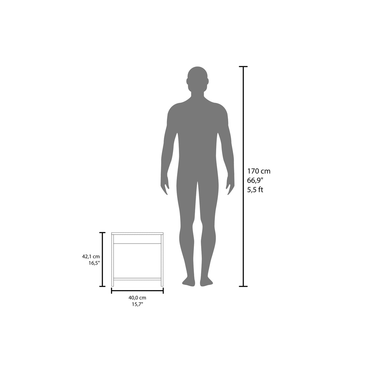 Mesa de Noche Chroma Blanco 40x42.1cm Con Compartimiento - Mesas de Noche | Bylmo