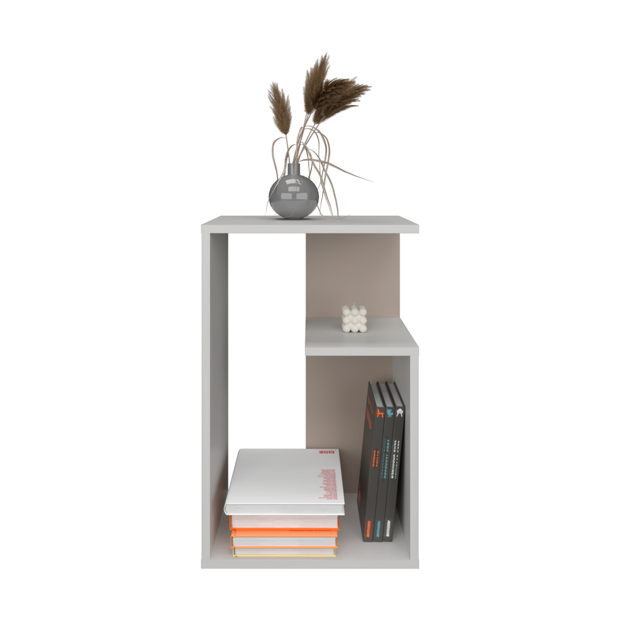 Mesa de Centro Everett Blanco y Taupe 39.8x63.4cm Rectangular - Mesas de Centro | Bylmo