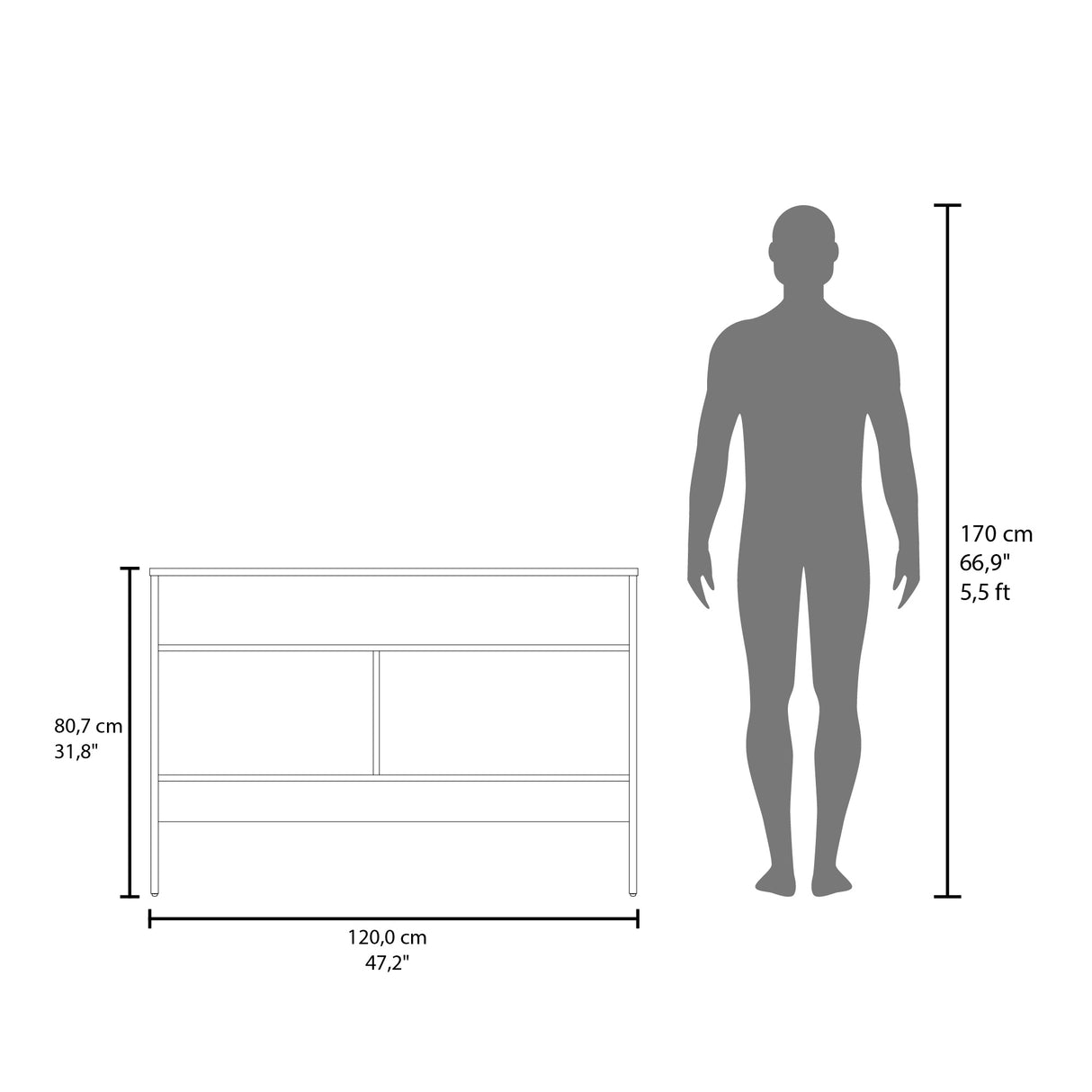 Arrimo Bellagio Wengue 120x80.7cm Con Cuatro Compartimientos - Bifes y Arrimos | Bylmo