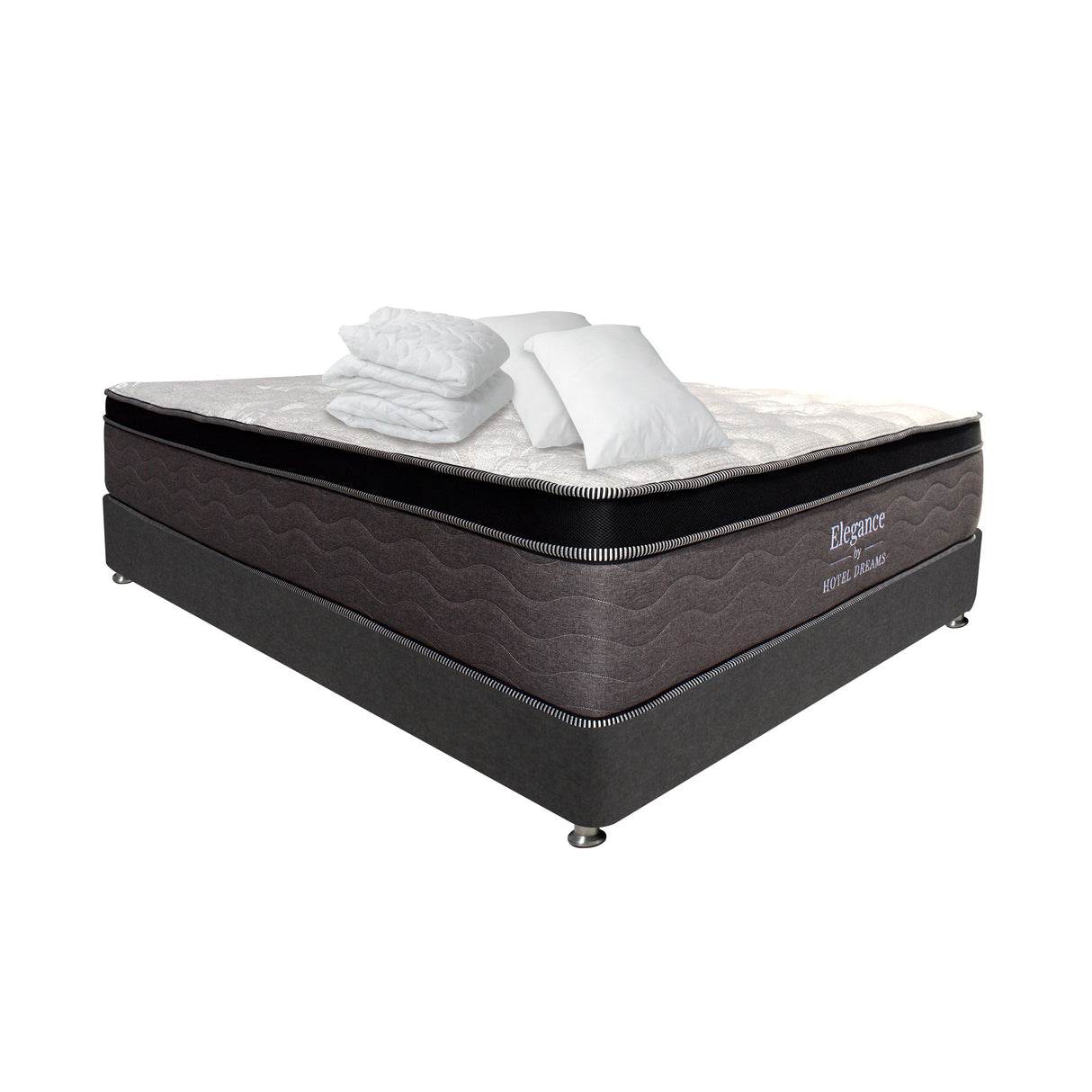 Combo Colchón y Base Cama Elegance Pocket Blanco y Negro Queen 160 X 190 Cm Medio Suave Ortopedico - Colchones | Bylmo