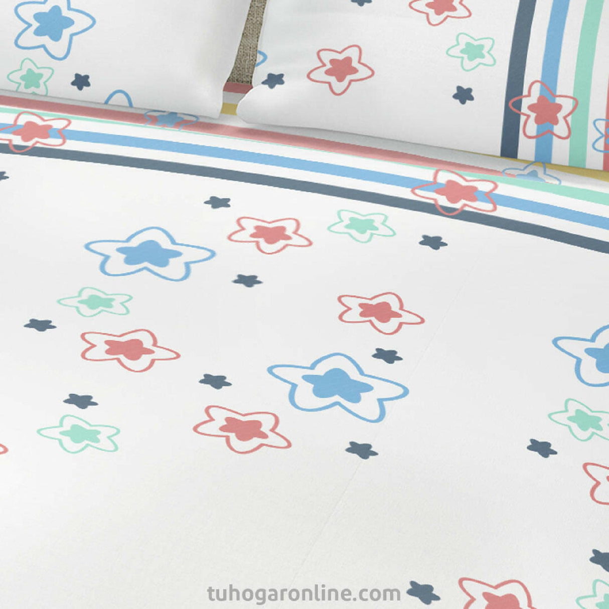 Juego de Sabanas Basic Blanco y Rojo Microfibra Suavizada - SABANAS | Bylmo