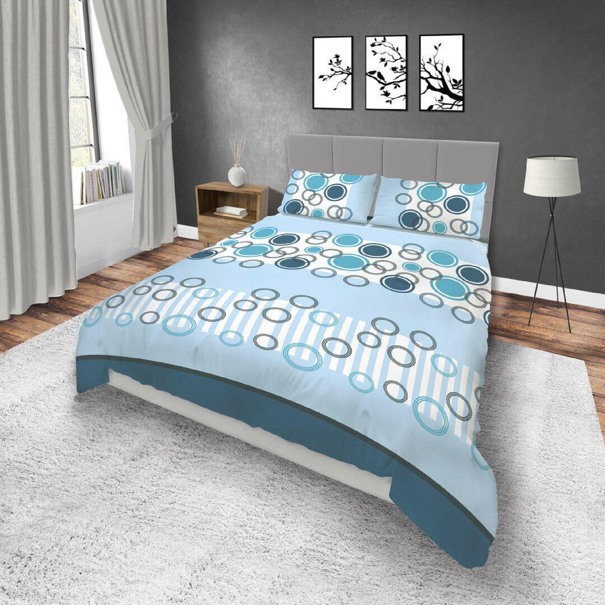 Juego de Sabanas Basic Azul Moderno 200x200cm 4 piezas - SABANAS | Bylmo