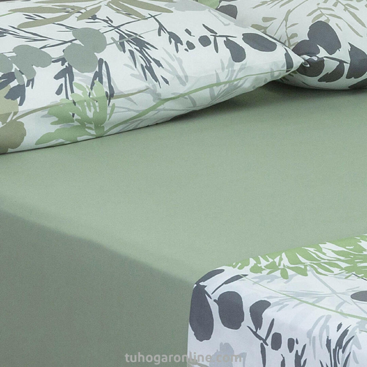 Juego de Sabanas Bruselas Floral Gris Microfibra 4 Piezas - SABANAS | Bylmo