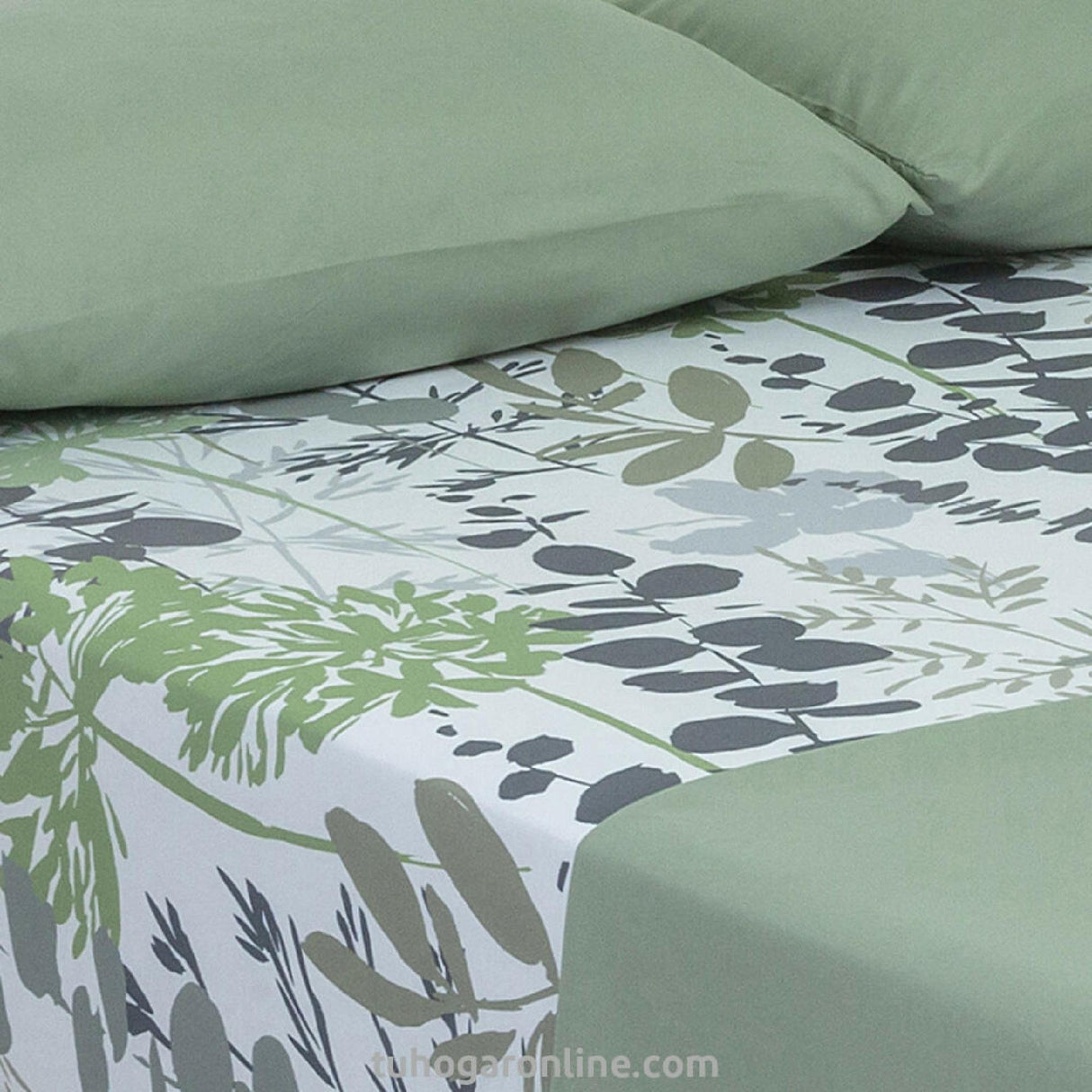 Juego de Sabanas Bruselas Microfibra Estampado Floral Gris 1.002x2 mts. - SABANAS | Bylmo