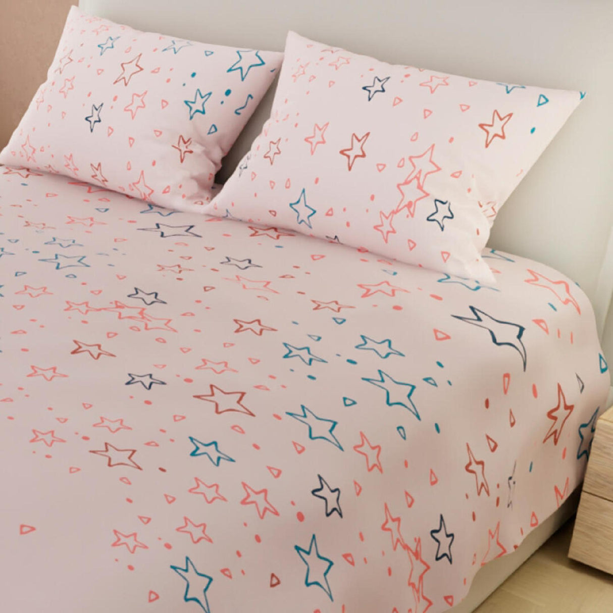 Juego de Sabanas Basic Rosado y Azul Moderno y Suave. - Sabanas | Bylmo