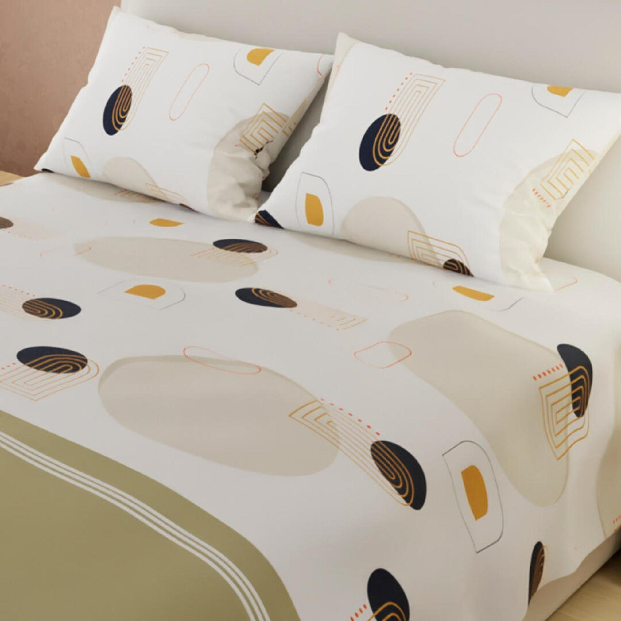 Juego de Sabanas Basic Doble Blanco Camel Moderno 180 Hilos - Sabanas | Bylmo