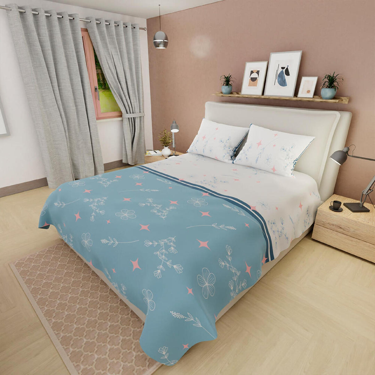 Juego de Sabanas Basic Estrellas Doble 140x190cm Suaves y Modernas - Sabanas | Bylmo