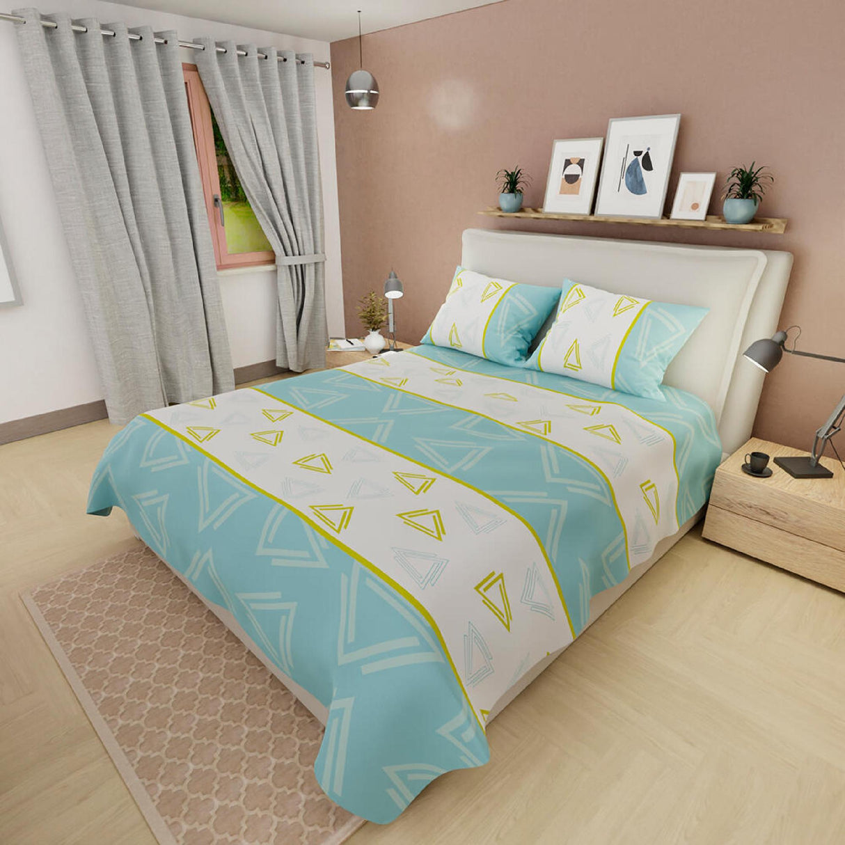 Juego de Sabanas Basic Azul Celeste y Blanco Suavidad y Modernidad - Sabanas | Bylmo