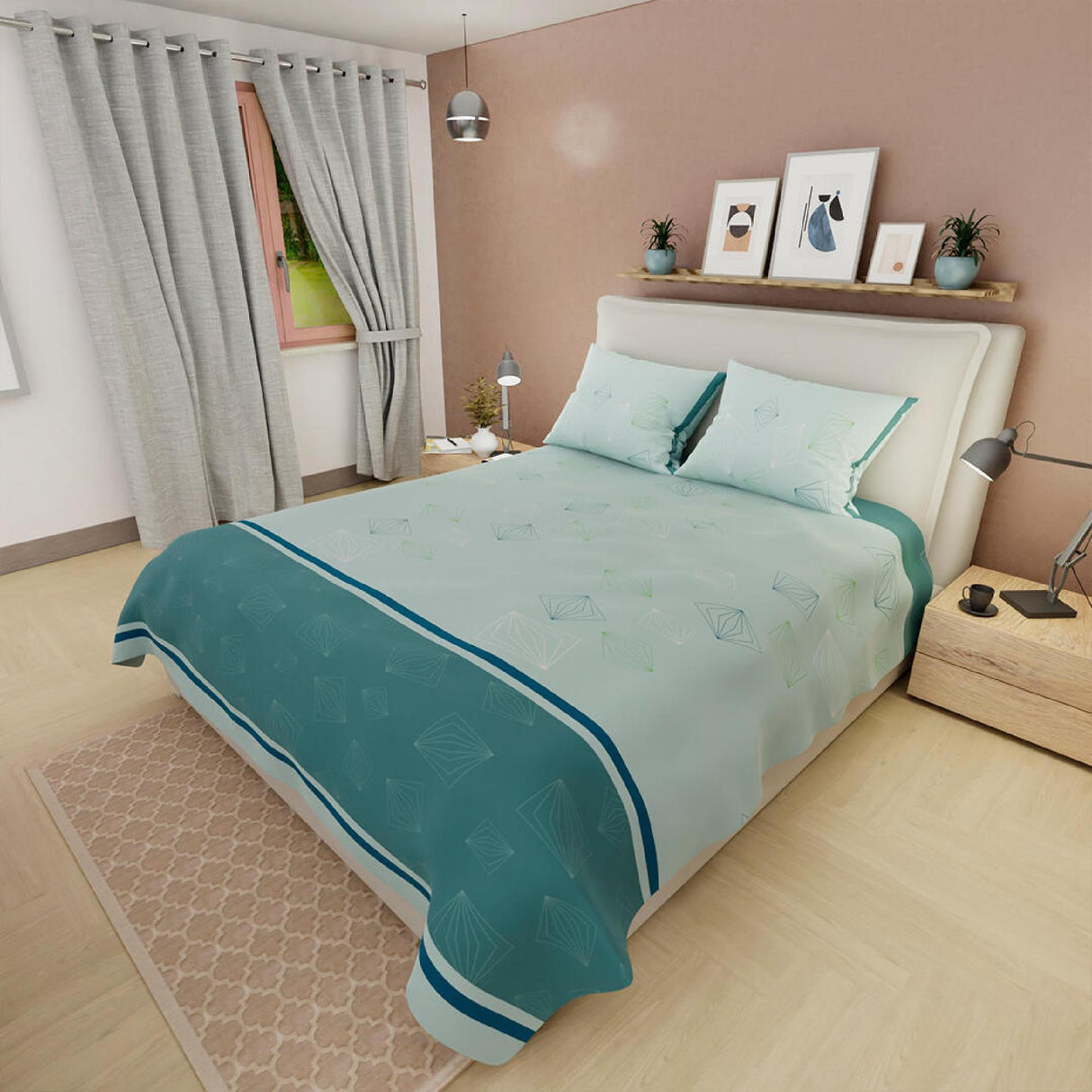 Juego de Sabanas Basic 4 Piezas Blanco y Verde Militar Suavidad Extrema - Sabanas | Bylmo