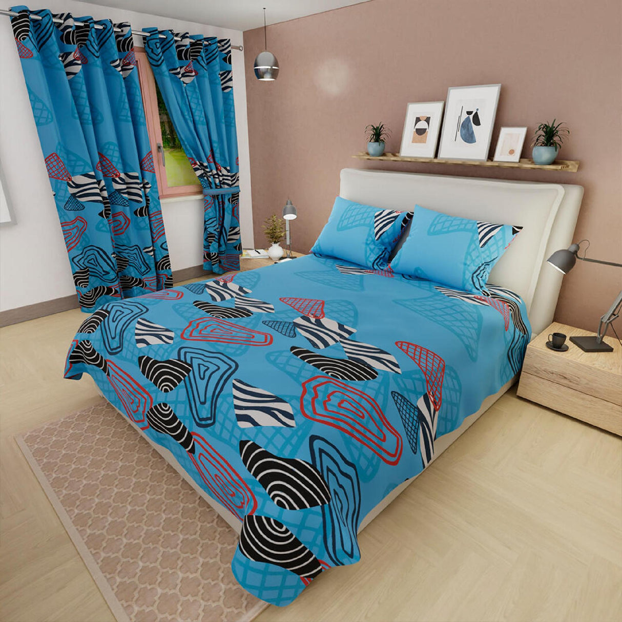 Juego de Sabanas Basic Azul Poliéster Queen 4 piezas Moderno - Sabanas | Bylmo