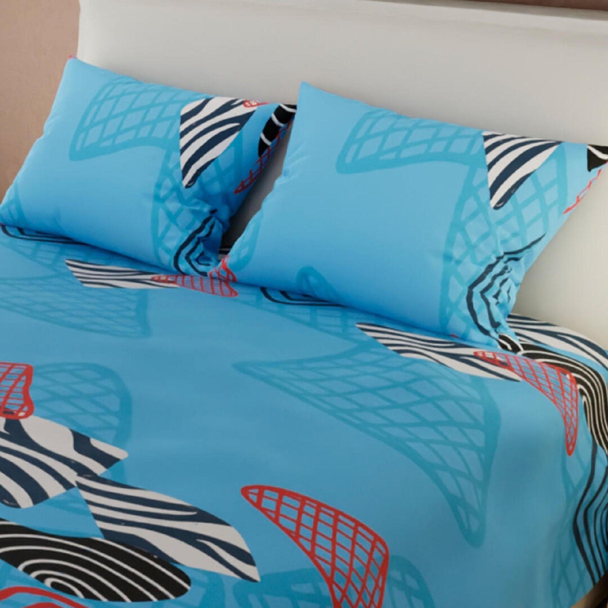 Juego de Sabanas Basic Azul Poliéster Queen 4 piezas Moderno - Sabanas | Bylmo