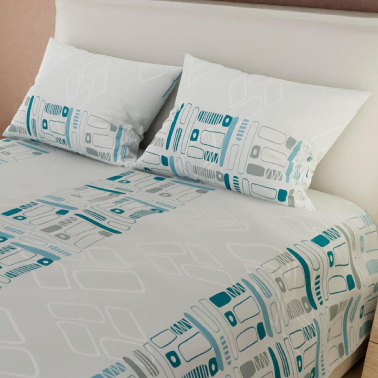 Juego de Sabanas Basic Gris Moderno 4 piezas 100x190cm - Sabanas | Bylmo