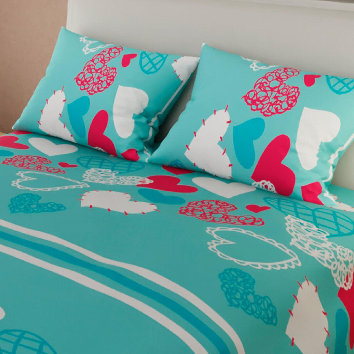 Juego de Sabanas Basic Celeste Moderno 4 Piezas 160x190 cm 180 Hilos - Sabanas | Bylmo