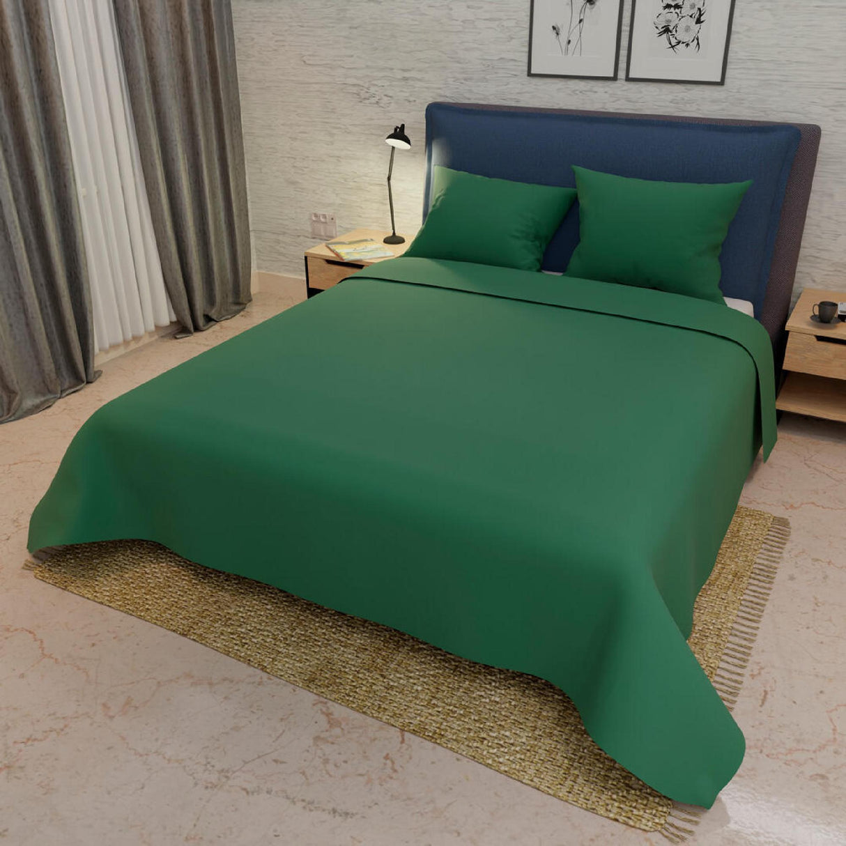 Juego de Sabanas Basic Verde Limón 4 piezas 160x190 cm Moderno - Sabanas | Bylmo