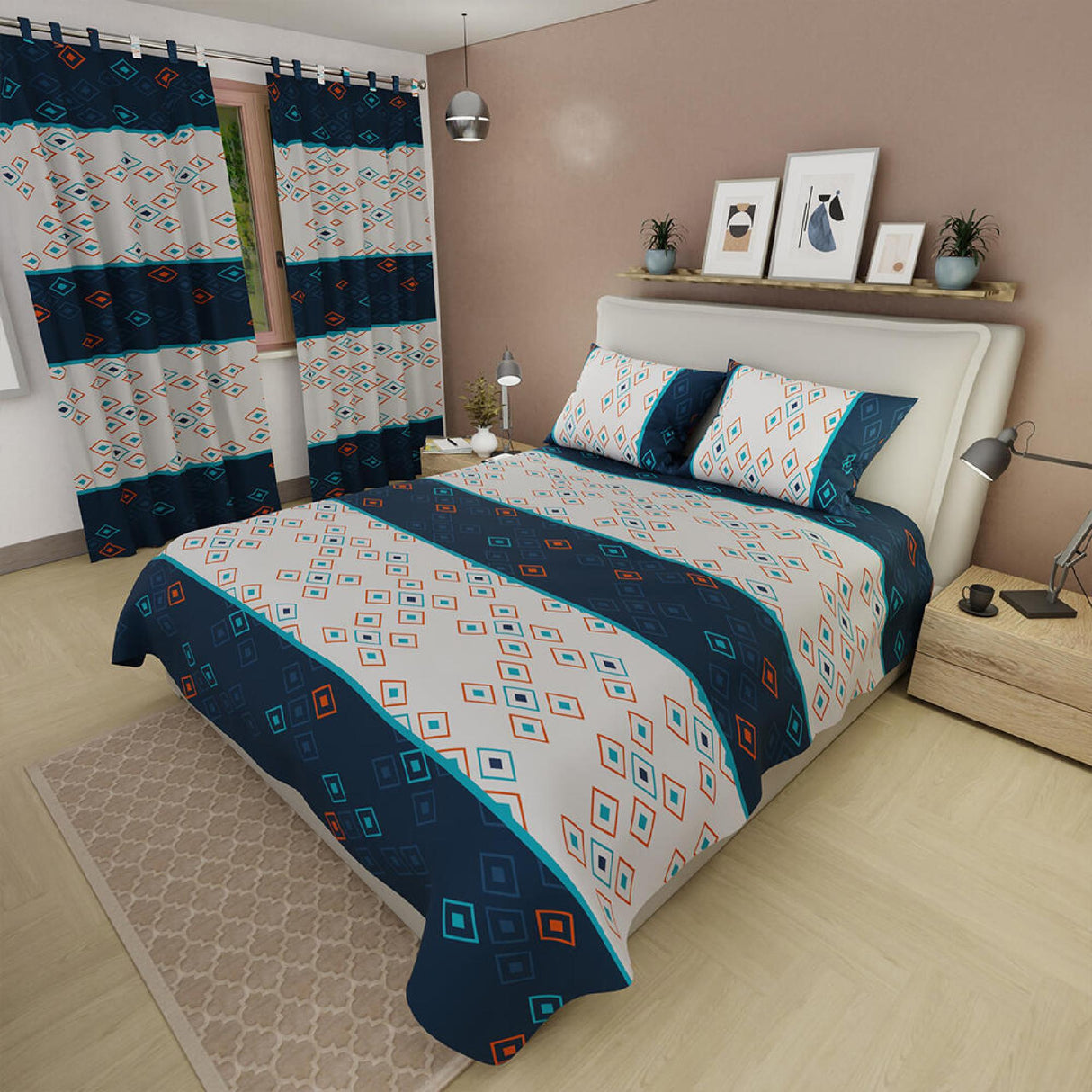 Juego de Sabanas Basic Blanco y Azul 4 Piezas Suavidad y Durabilidad - Sabanas | Bylmo