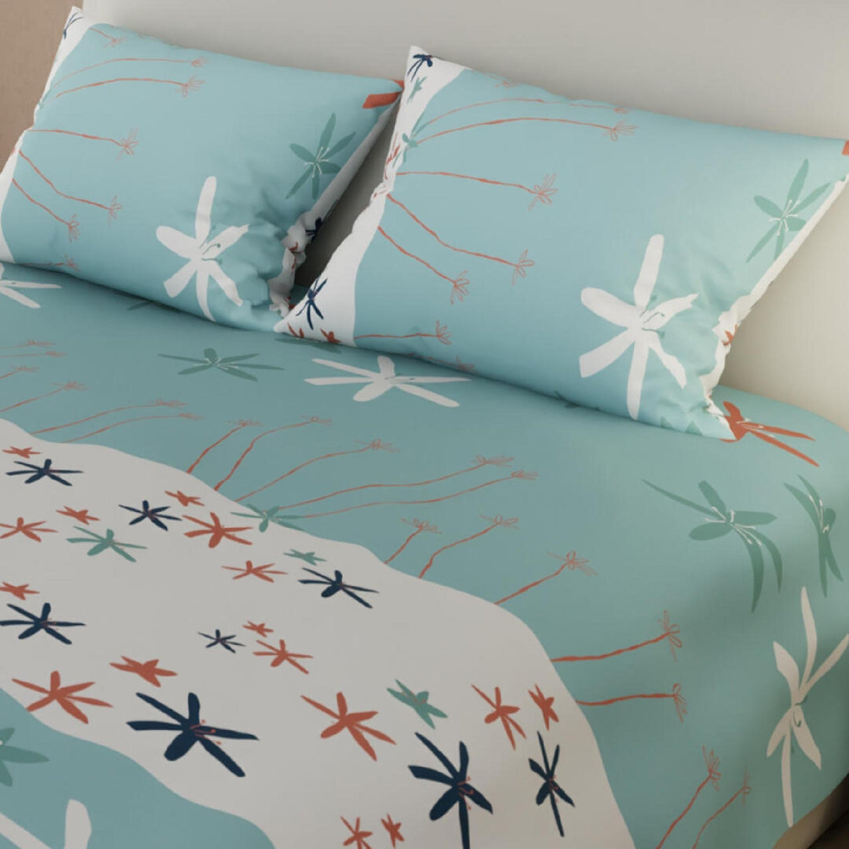 Juego de Sabanas Basic Azul y Blanco Moderno y Suave. - Sabanas | Bylmo