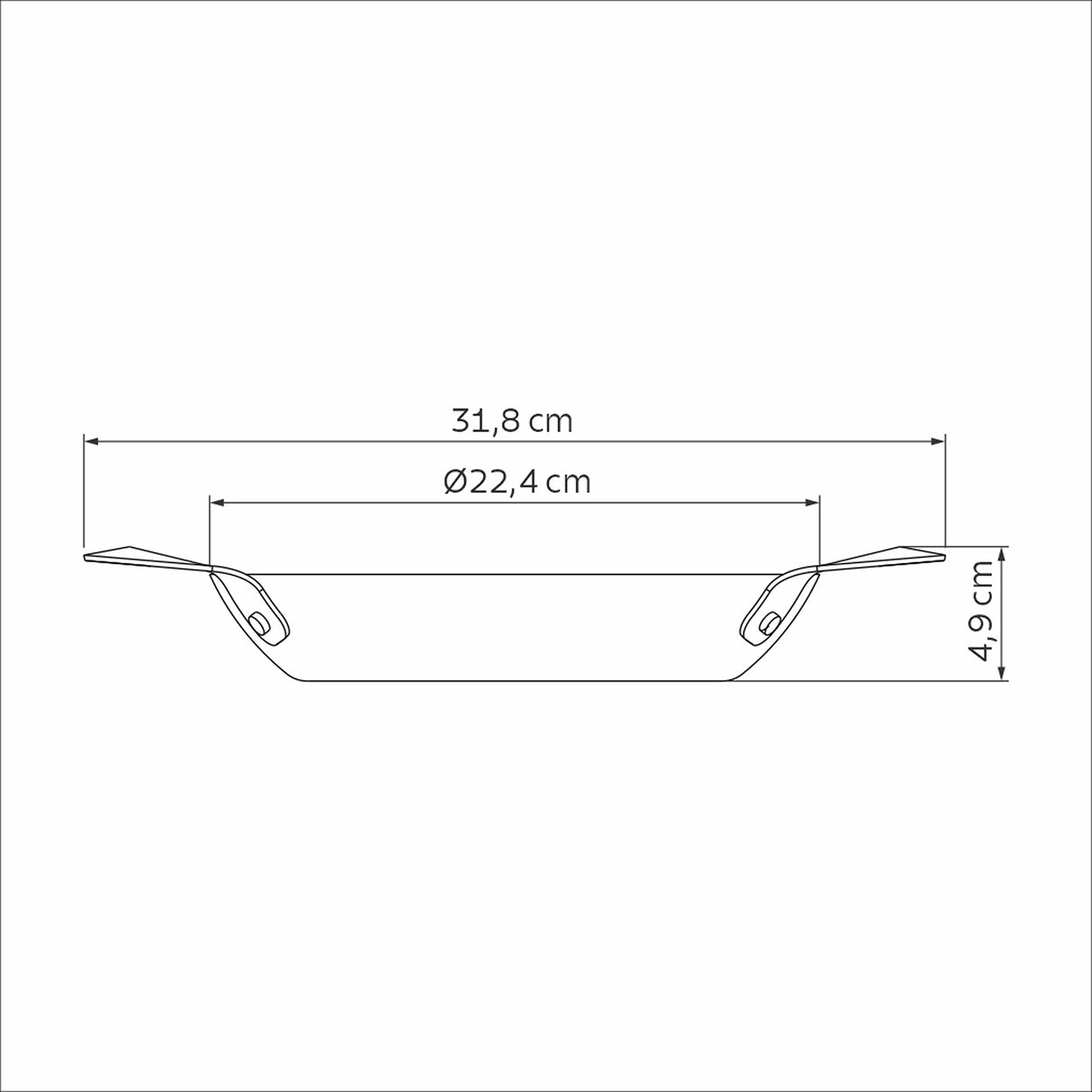 Sarten Negro 22.4x4.9cm de Hierro y de 1 Litros - Ollas y Sartenes | Bylmo