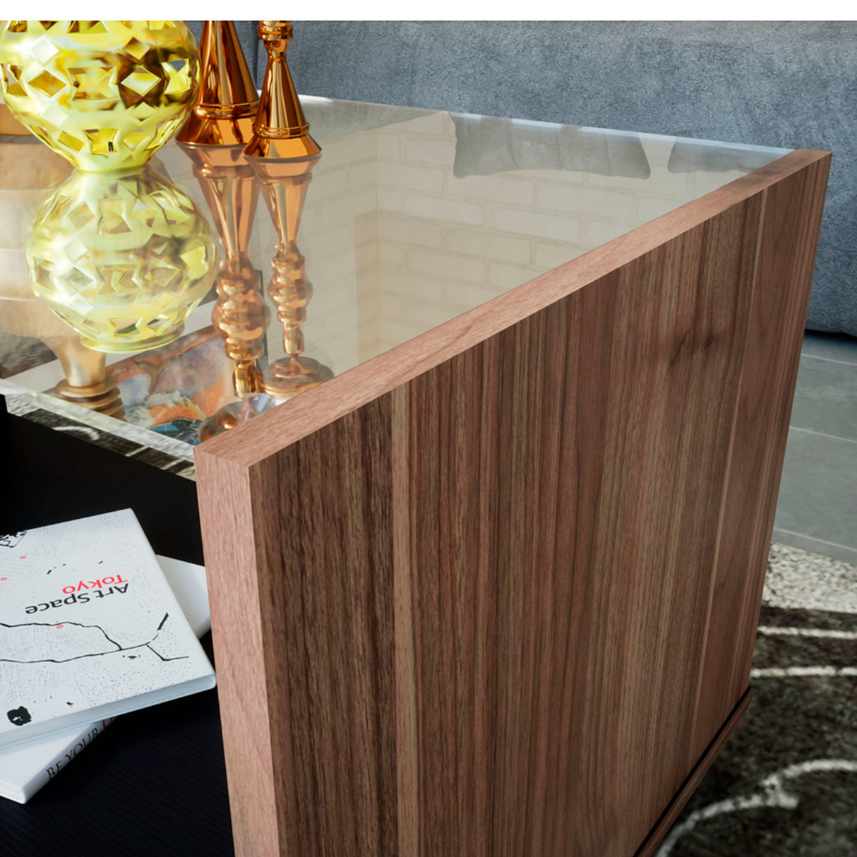 Mesa de Centro Galia Gales 68x35cm Rectangular Con Compartimiento - Mesas de Centro | Bylmo