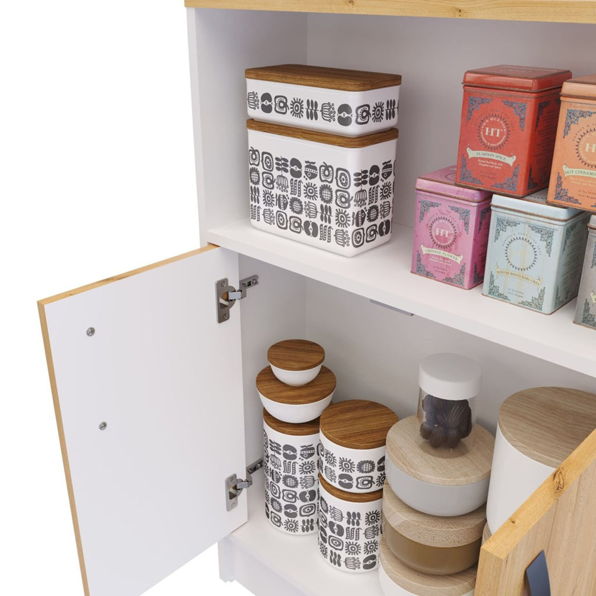 Barra de Cocina Vick Blanco y Duna 60x90cm De Pared Con Patas - Barras y Muebles Auxiliares | Bylmo