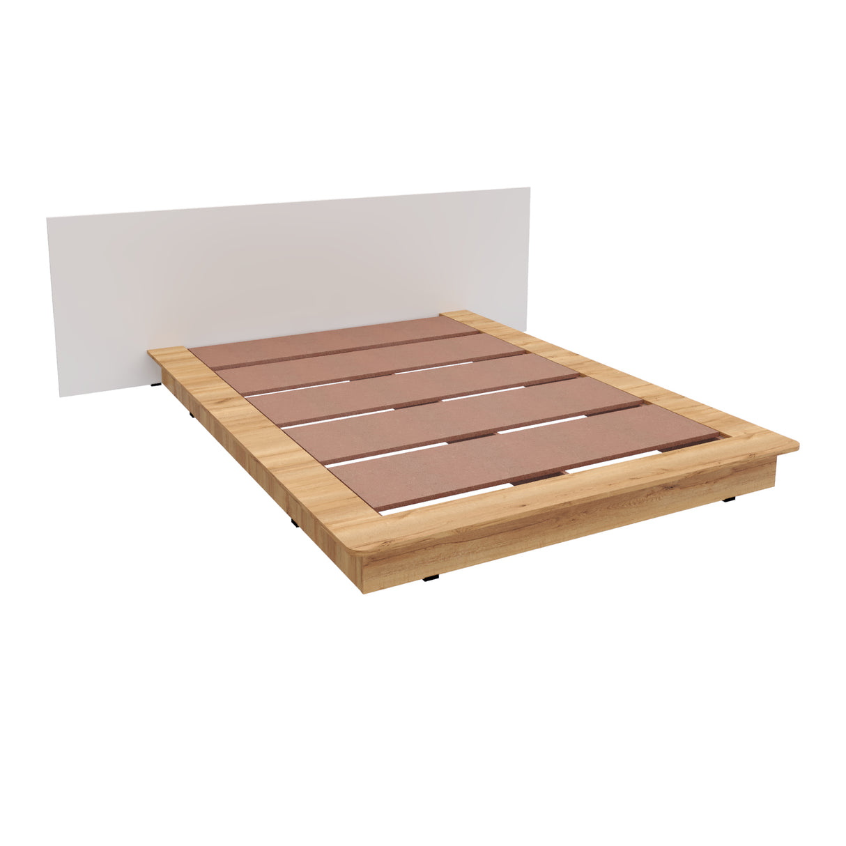 Cama Moscú Duna y Blanco Para Cama Doble 140 X 190 Con Cabecero - Camas | Bylmo