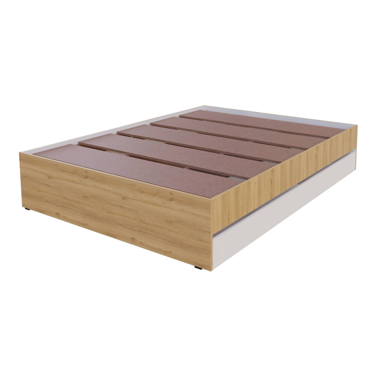 Cama Chicago Duna y Blanco Para Cama Doble 140 X 190 Sin Cabecero y Almacenamiento - Camas | Bylmo