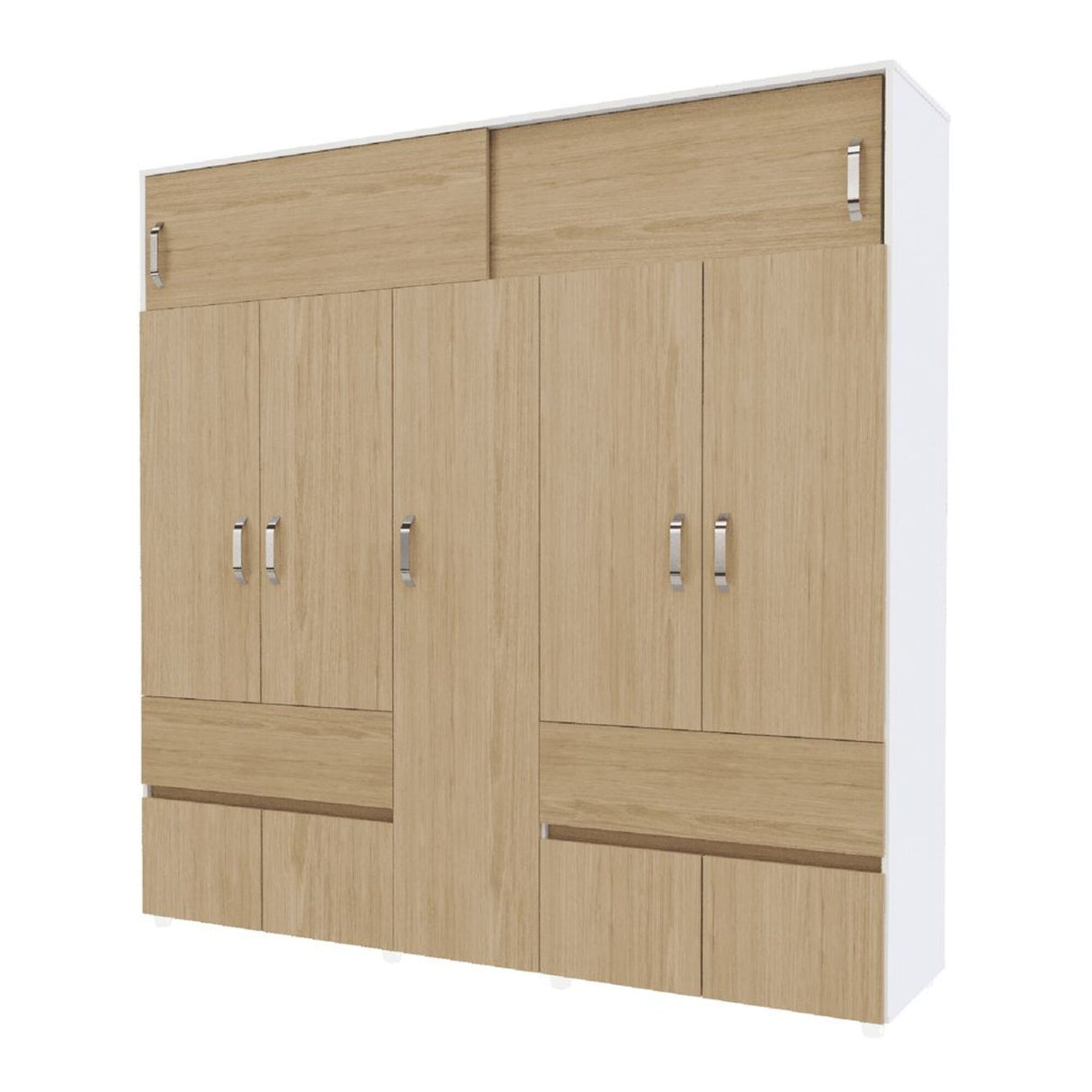 Closet Bari Rovere y Blanco 200x200cm Con Tres Cajones - Closets | Bylmo