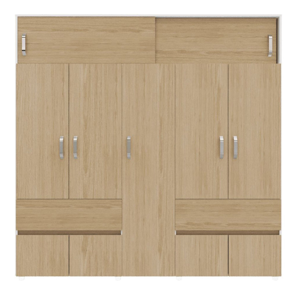 Closet Bari Rovere y Blanco 200x200cm Con Tres Cajones - Closets | Bylmo