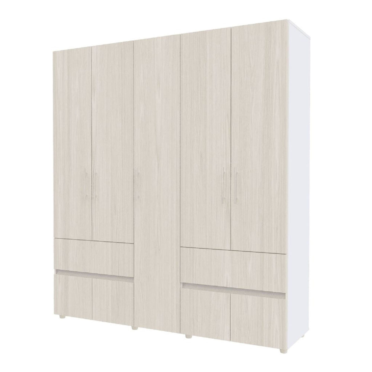 Closet Venecia Niebla y Blanco 180x200cm Con Dos Cajones - Closets | Bylmo