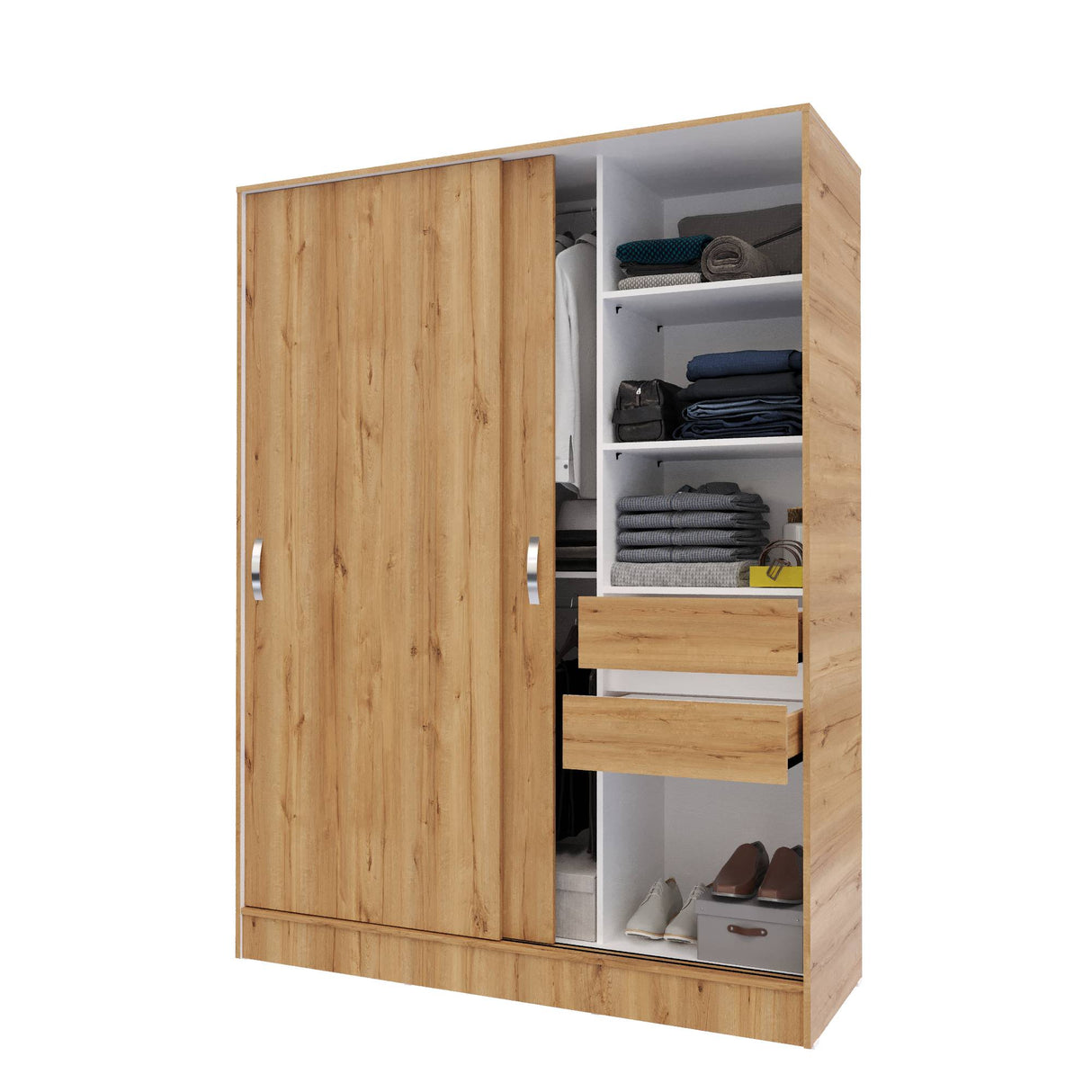 Closet Berlín Duna y Blanco 150x200cm Con Dos Cajones - Closets | Bylmo